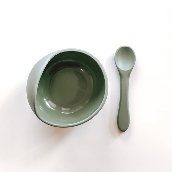 SILICONE BOWL & SPOON