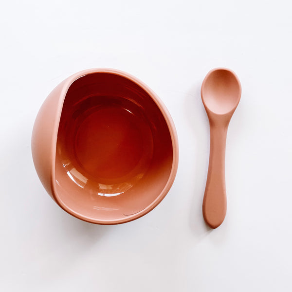 SILICONE BOWL & SPOON
