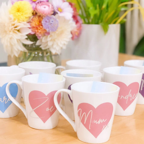 PERSONALISED HEART MUGS